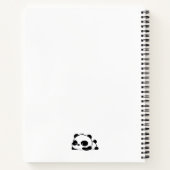 Funny Panda Blush Pink White Monogram script Notitieboek (Achterkant)