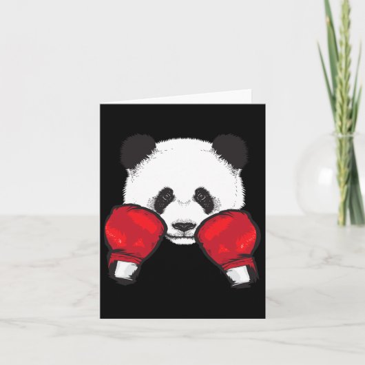 Funny Panda Boxing Cool Dierenvriend Handschoenen Kaart (Voorkant)