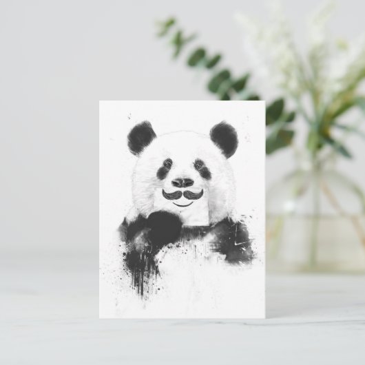 Funny panda briefkaart (Staand voorkant)