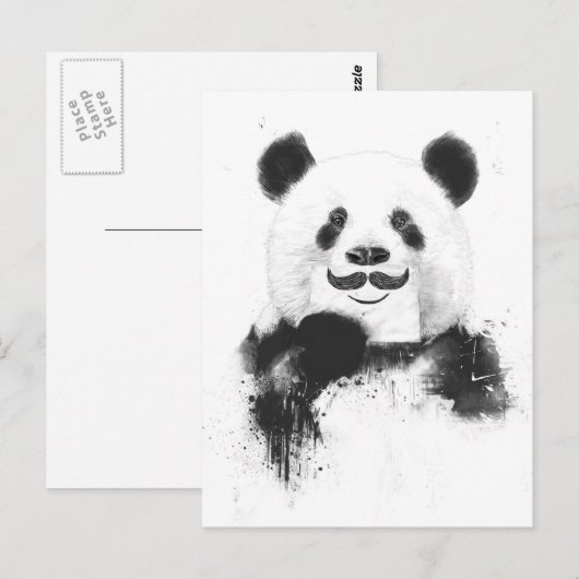 Funny panda briefkaart (Voorkant / Achterkant)
