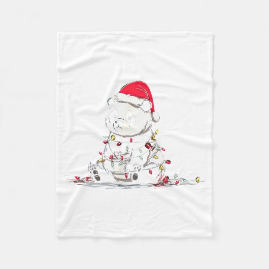 Funny Panda Christmas Graphics Animal Lights Lover Fleece Deken (Voorkant)