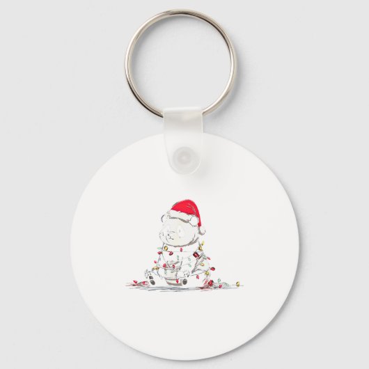 Funny Panda Christmas Graphics Animal Lights Lover Sleutelhanger (Voorkant)