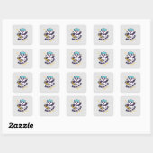 Funny Panda Cute for Animals Lover Vierkante Sticker (Vel)