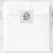 Funny Panda Cute for Animals Lover Vierkante Sticker (Tas)