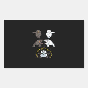 Funny Panda Cute Polar Beer Dierenvriend Rechthoekige Sticker