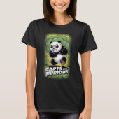 Funny Panda Design about Farting on a Black T-shirt (Voorkant)