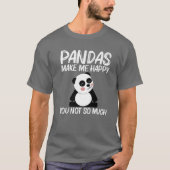 Funny Panda Design for Men Black White Beer T-shirt (Voorkant)