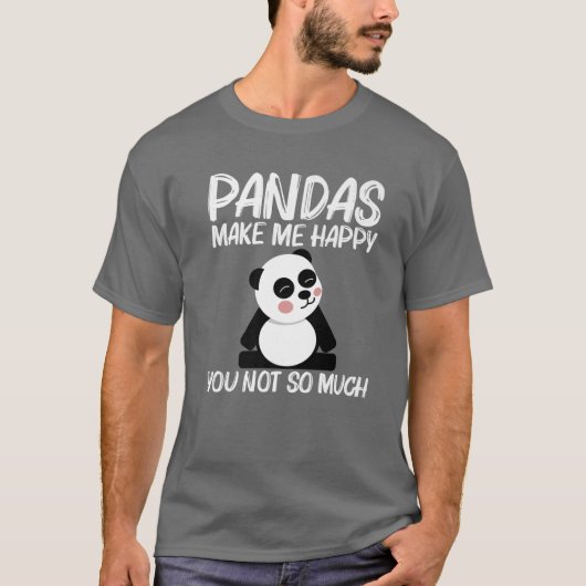 Funny Panda Design for Men Black White Beer T-shirt (Voorkant)