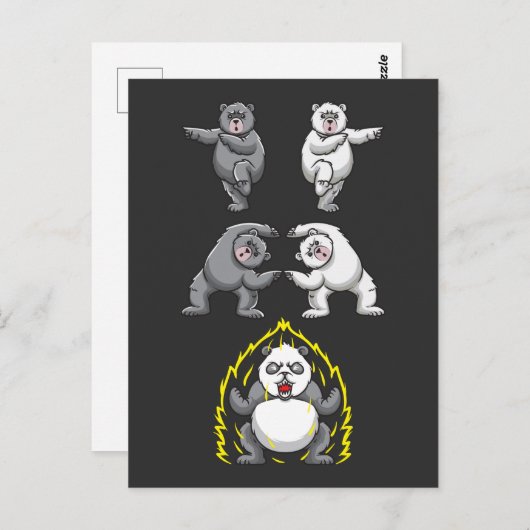Funny Panda Fusion Polar Transformation Beer Briefkaart (Voorkant / Achterkant)
