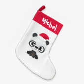 Funny Panda gepersonaliseerde vakantie Kleine Kerstsok (Voorkant (Hangend))
