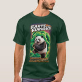 Funny Panda having Fun making a Fart on a Green T-shirt (Voorkant)