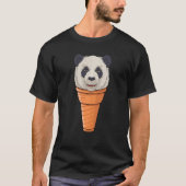 Funny Panda Ice Cone Waffle Summer T-shirt (Voorkant)