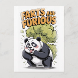 Funny Panda making a Fart on a White Feestdagenkaart