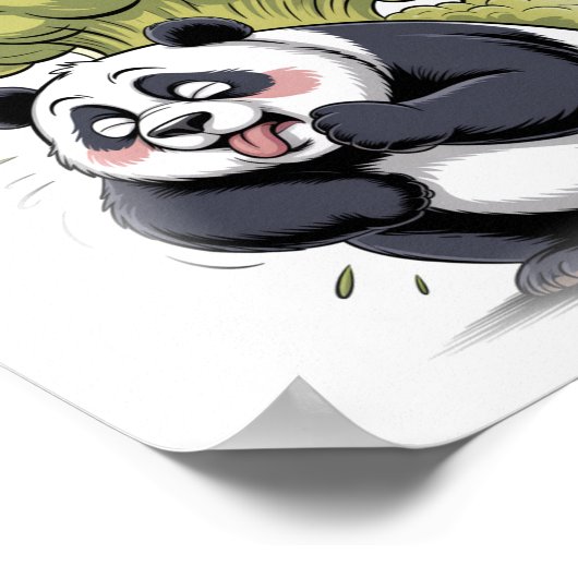 Funny Panda making a Fart on a White Poster (Hoek)