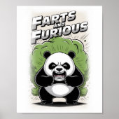 Funny Panda making a Fart on a White Poster (Voorkant)