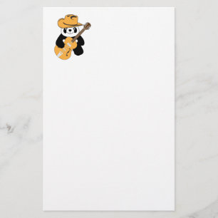Funny panda met gitaar briefpapier