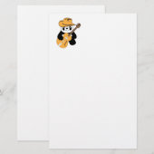 Funny panda met gitaar briefpapier (Voorkant / Achterkant)