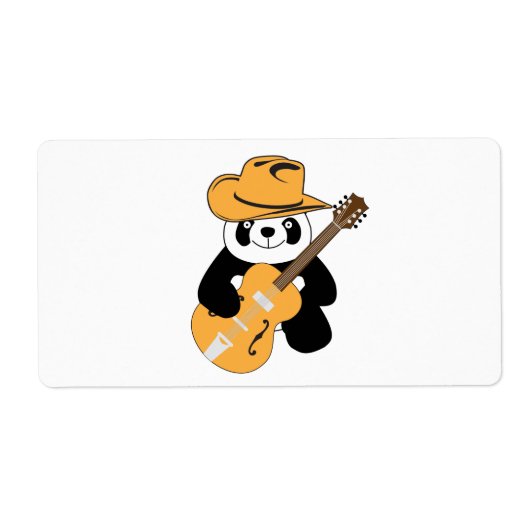 Funny panda met gitaar etiket (Voorkant)