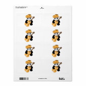 Funny panda met gitaar etiket (Full Sheet)
