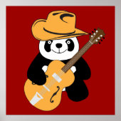 Funny panda met gitaar poster (Voorkant)