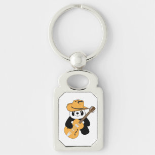 Funny panda met gitaar sleutelhanger