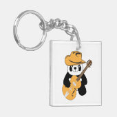 Funny panda met gitaar sleutelhanger (Voorkant Links)