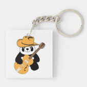 Funny panda met gitaar sleutelhanger (Achterkant)