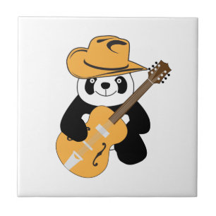 Funny panda met gitaar tegeltje