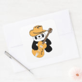 Funny panda met gitaar vierkante sticker (Envelop)