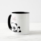 Funny Panda Modern Roze Monogram Mok (Voorkant links)