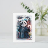 Funny Panda Movie Character on a White Feestdagenkaart (Staand voorkant)