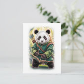 Funny Panda Movie Design on a White Feestdagenkaart (Staand voorkant)