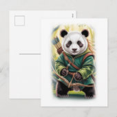 Funny Panda Movie Design on a White Feestdagenkaart (Voorkant / Achterkant)