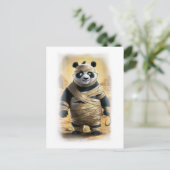 Funny Panda Parody Action Movie Character on a Feestdagenkaart (Staand voorkant)