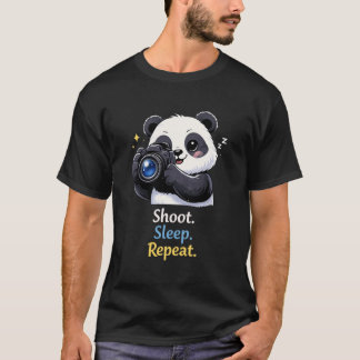 Funny Panda Photographer Shoot Sleep Rep T-shirt