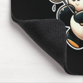 Funny Panda Playing Badminton Cute Sporty Exercise Muismat (Hoek)