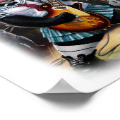 Funny Panda plays Rock and Roll on a Poster (Hoek)