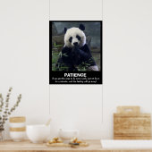 Funny Panda Poster, PATIENCE Poster (Keuken)