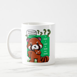 Funny Panda Red Panda denkt na over overdenken Koffiemok