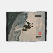 Funny Panda Surfing Saying Japanese Wave Meme Humo Fleece Deken (Voorkant (Horizontaal))