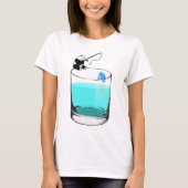 Funny Panda Vist in een glas water T-shirt (Voorkant)