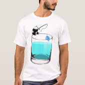 Funny Panda Vist in een glas water T-shirt (Voorkant)