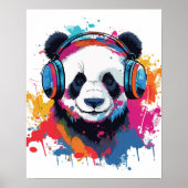 Funny Panda waterverf lichte kunst Poster (Voorkant)