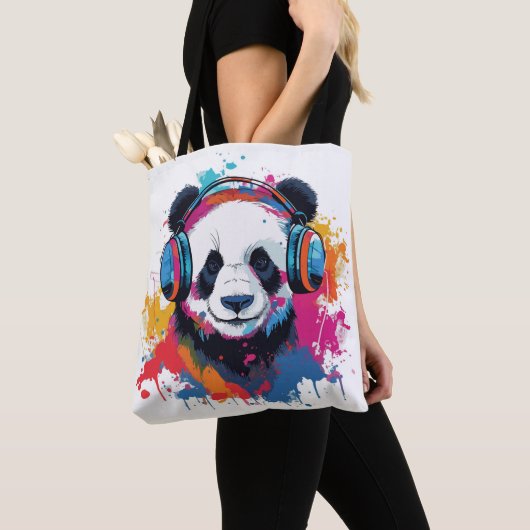 Funny Panda waterverf lichte tekening Tote Bag (Dichtbij)