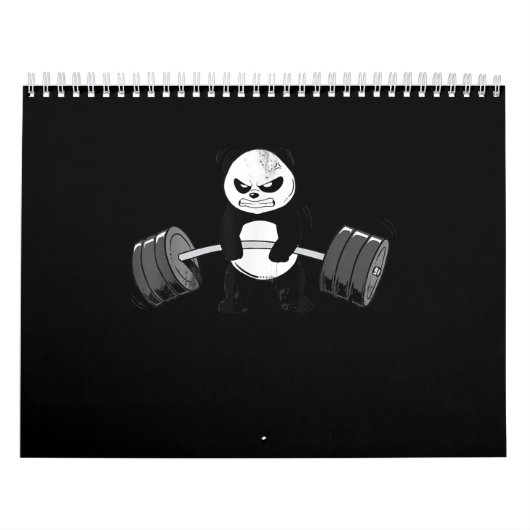 Funny Panda Workout Kitten Gym Deadlift kracht Kalender (Hoes)