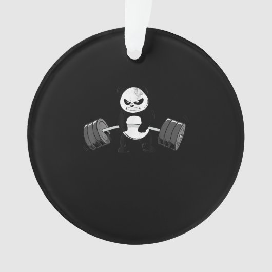 Funny Panda Workout Kitten Gym Deadlift kracht Ornament (voorkant)