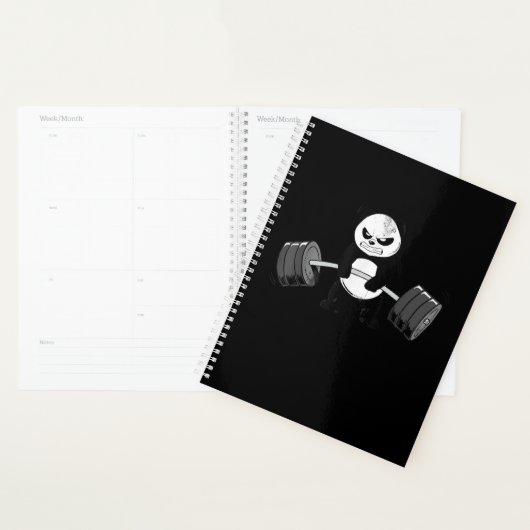 Funny Panda Workout Kitten Gym Deadlift kracht Planner (Display)