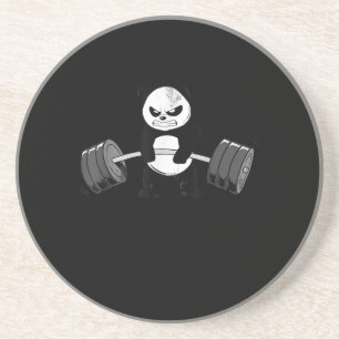 Funny Panda Workout Kitten Gym Deadlift kracht Zandsteen Onderzetter