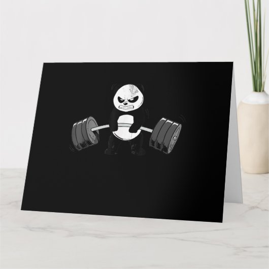 Funny Panda Workout Kitten Gym Deadlift Power Kaart (Voorkant)