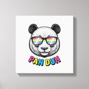 Funny Panda Zonnebril Vintage Graveer Shirt Des Canvas Afdruk